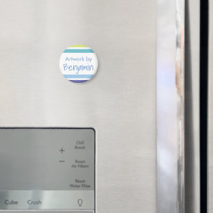 Imán Material gráfico infantil Nombre franjas azul y ve