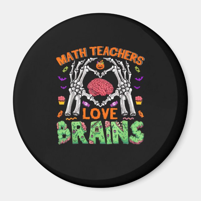 Imán Math Brain Heart Skeleton Hand Zombie Halloween (Frente)