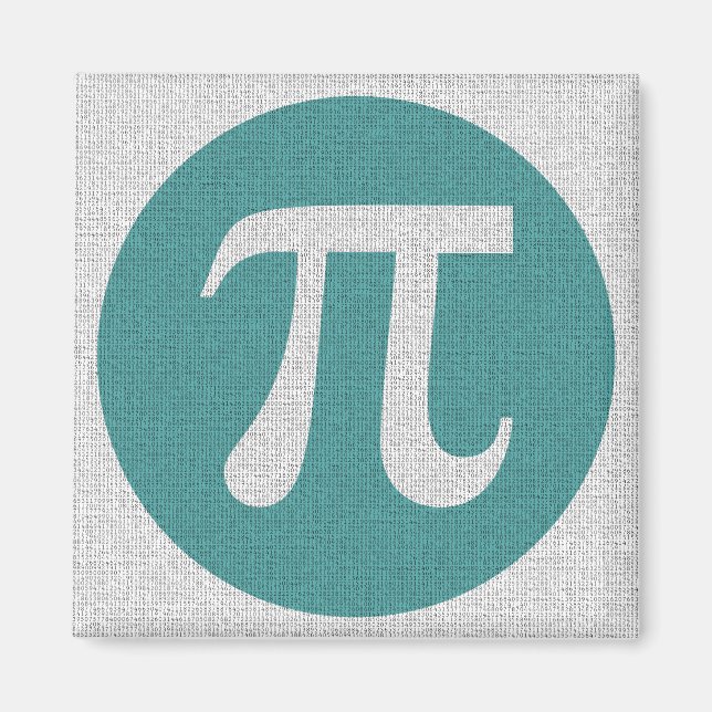 Imán Math geek Pi symbol, blue circle and digits. (Frente)