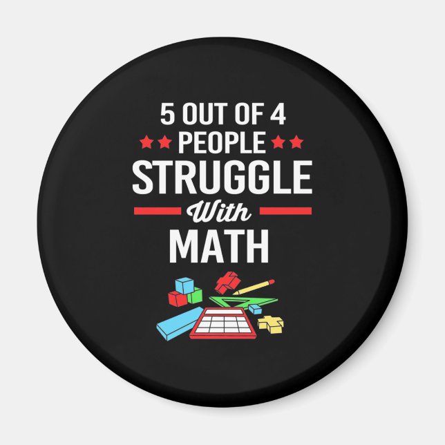 Imán Math Teacher 5 Out Of 4 People (Frente)