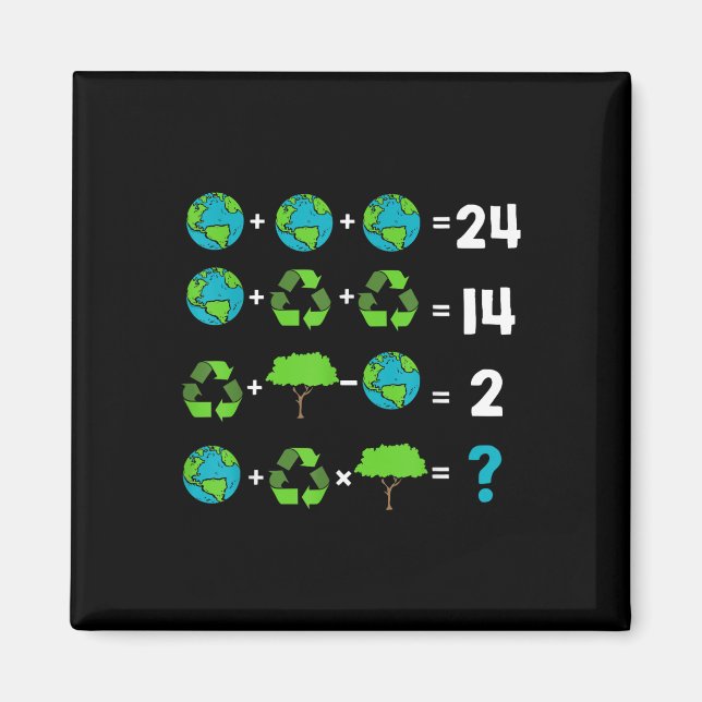Imán Math Teacher Humor Día De La Tierra Orden De Opera (Frente)
