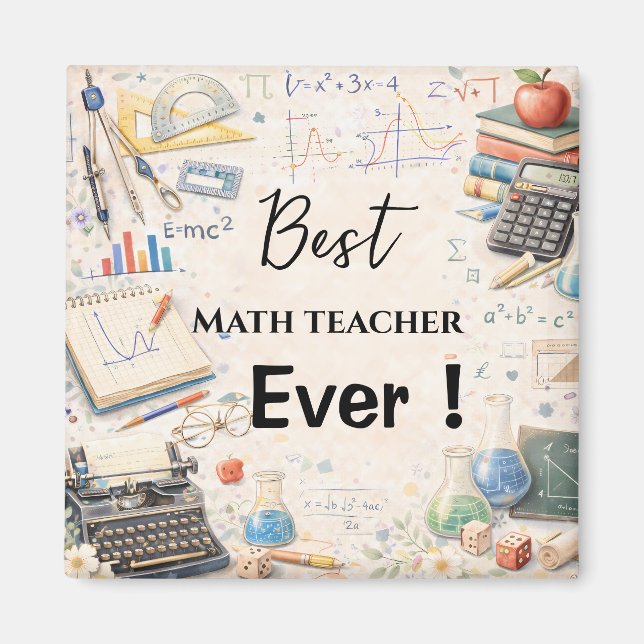 Imán Math Teacher Thank You Gifts | End of School Year (Frente)