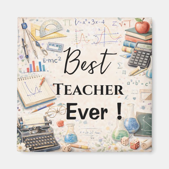 Imán Math Teacher Thank You Gifts | End of School Year (Frente)
