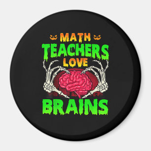 Imán Math Teachers Brains Skeleton Halloween