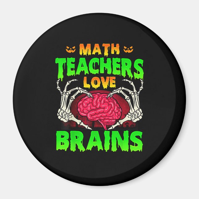 Imán Math Teachers Brains Skeleton Halloween (Frente)