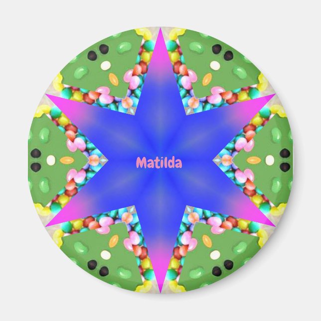 Imán MATILDA ~ Fractal Personalizado de Estrella de Pas (Frente)