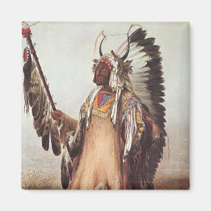 Imán Mato-Tope, un jefe Mandan Retrato de Karl Bodmer