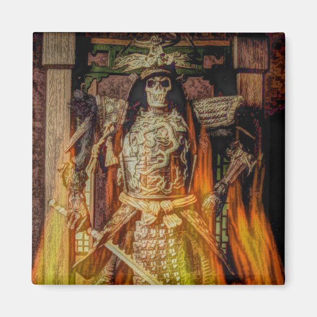 Imán matorral samurai armor samurai japonés (Frente)