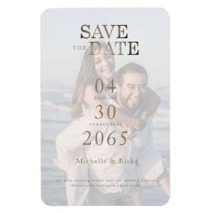 Imán Matrimonio de fotos de Couple Beach Save the Date