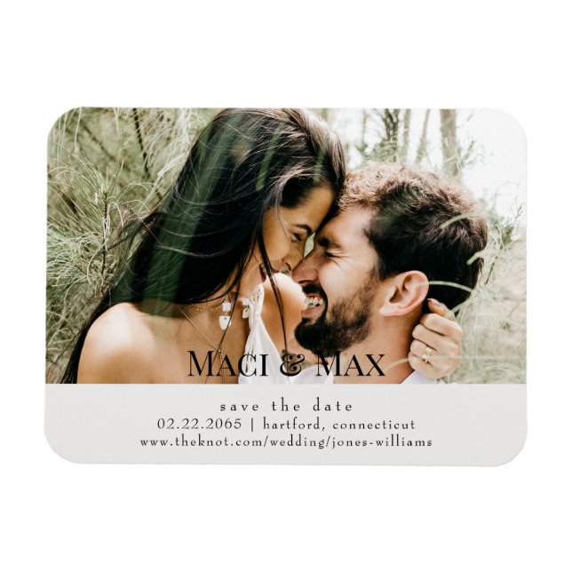Imán Matrimonio de fotos de parejas de crema salva la f (Horizontal)