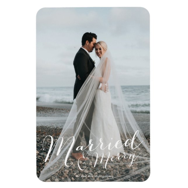 Imán Matrimonio de Navidades recién casados Foto (Vertical)