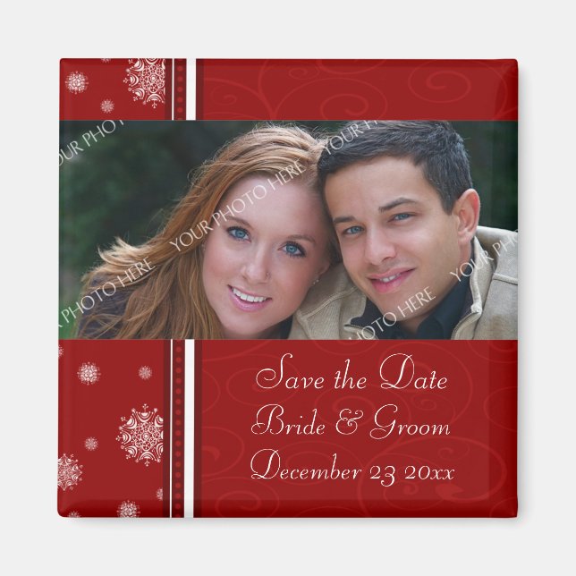 Imán Matrimonio de navidades Salven la foto de fecha im (Frente)