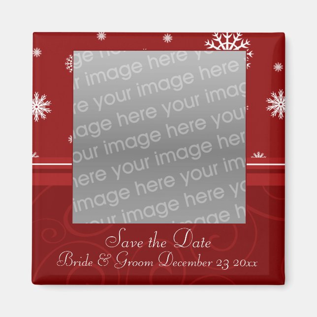 Imán Matrimonio de navidades Salven la foto de fecha im (Frente)