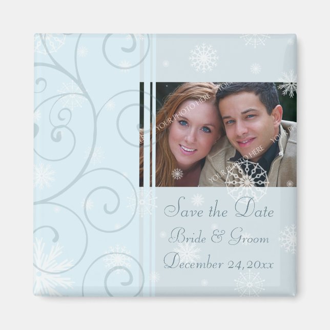 Imán Matrimonio de navidades Salven la foto de fecha im (Frente)