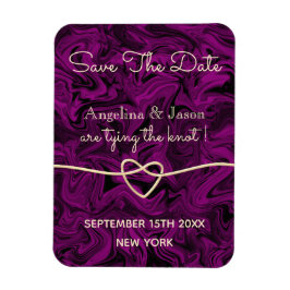 Imán Matrimonio Púrpura Simple Guardar La Invitación De