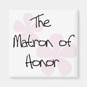 Imán Matrón de honor de las flores rosadas pasteles