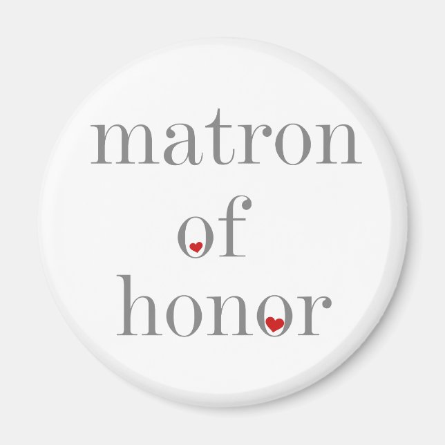 Imán Matrón de texto gris de honor (Frente)