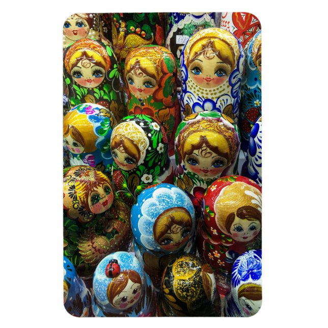 Imán Matryoshka Dolls Souvenir Kiosk Foto de viaje (Vertical)