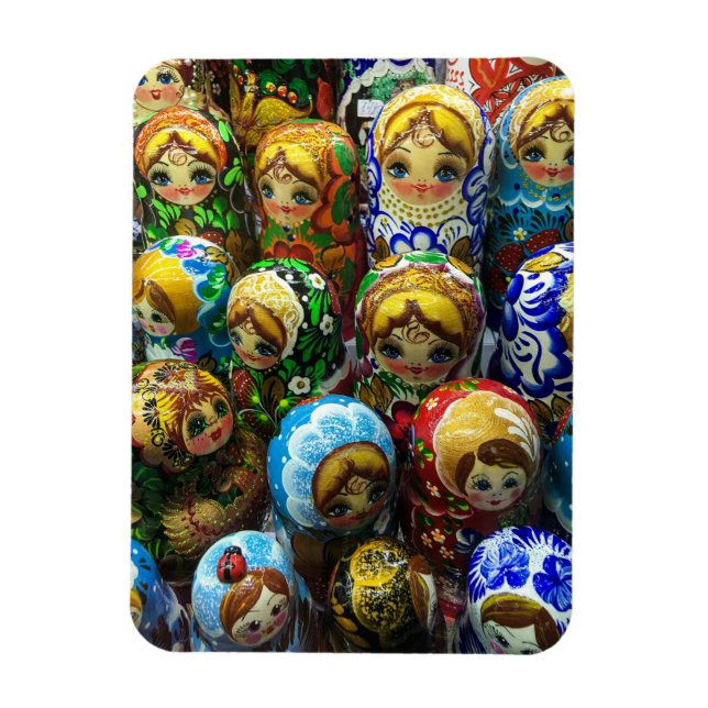 Imán Matryoshka Dolls Souvenir Kiosk Foto de viaje (Vertical)