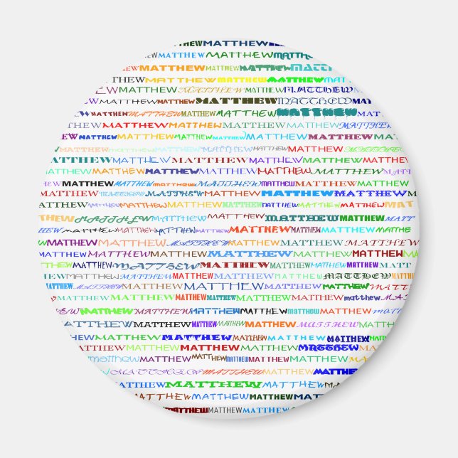 Imán Matthew Text Design II Round Magnet (Frente)