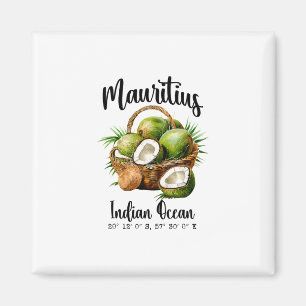 Imán Mauritius Coco Océano Índico Isla Tropical Gps