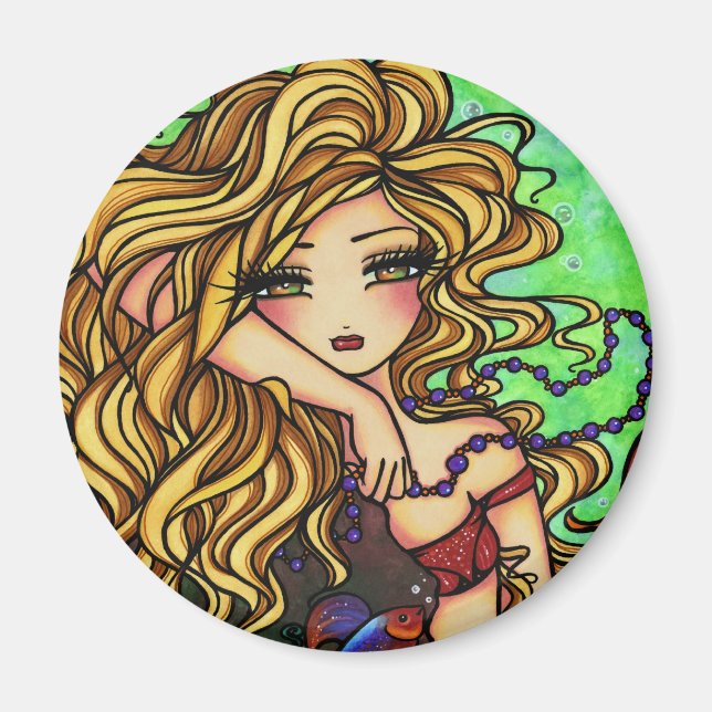 Imán "Maxine" Mermaid Beta Fantasy Fairy Art (Frente)