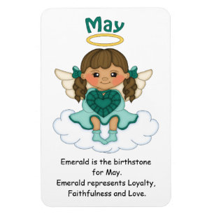 Imán May Birthstone Angel Brunette Premium Magnet