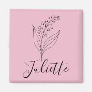 Imán Mayo personalizado Lily de la Flor de Nacimiento d