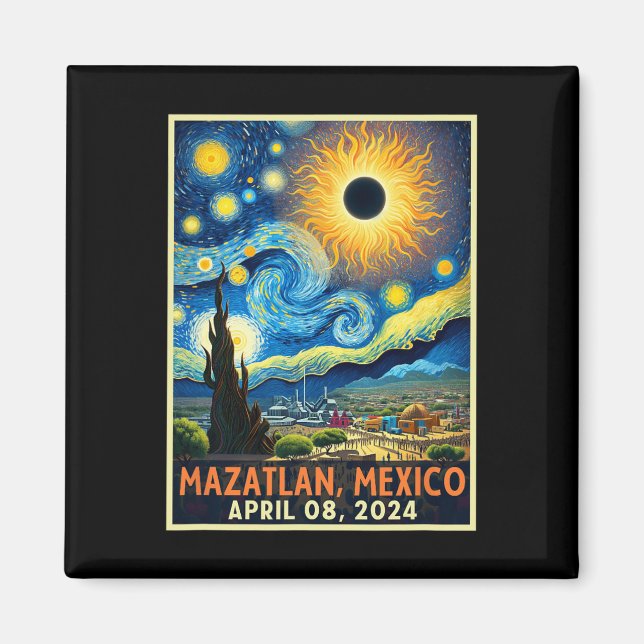 Imán Mazatlán México Eclipse solar total 2024 Starry Ni (Frente)
