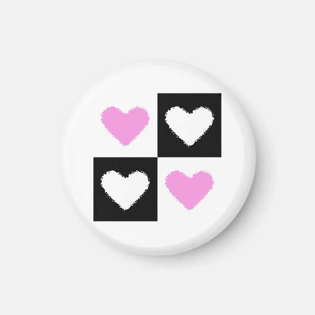 Imán Mazipoodles Hearts Abstracción Rosa (Frente)