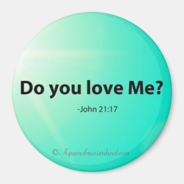 Imán ¿Me amas? Cita de la Biblia de Pascua (Frente)