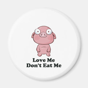 Imán Me amo, no me comas diseño de cerdo