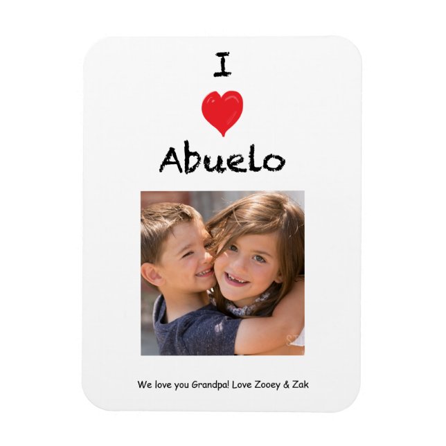 Imán Me encanta Abuelo Photo Magnet Keepsake (Vertical)