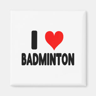 Imán Me encanta bádminton - Corazón jugador de bádminto