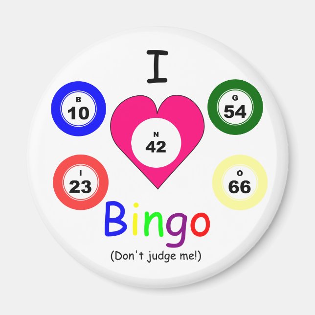 Imán Me encanta Bingo, no juzgues (Frente)