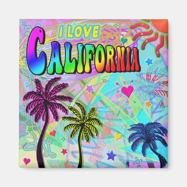 Imán ME ENCANTA California Vivid Romance Magnet (Frente)