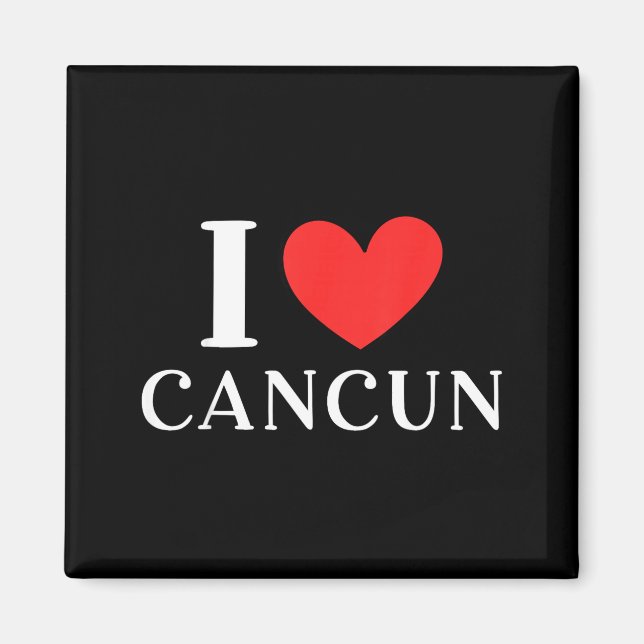 Imán Me encanta Cancun México Vacaciones _3 (Frente)