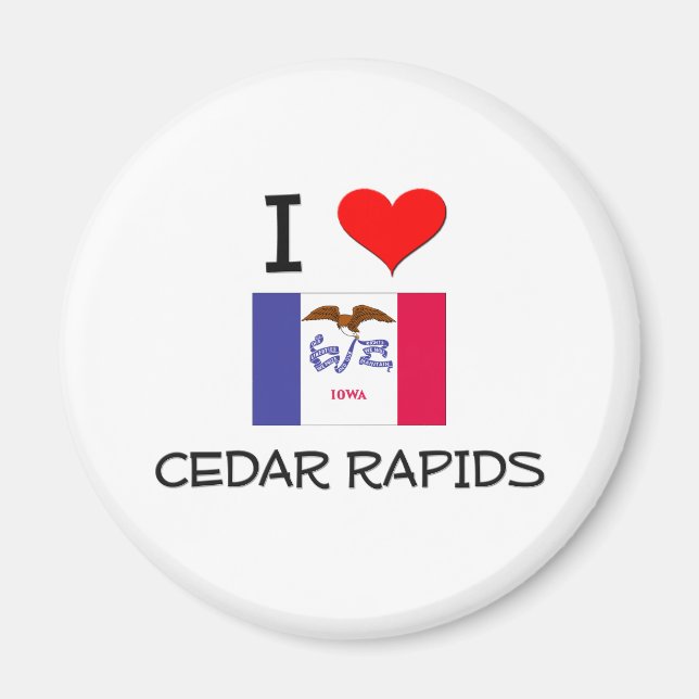Imán Me encanta CEDAR RAPIDS Iowa (Frente)