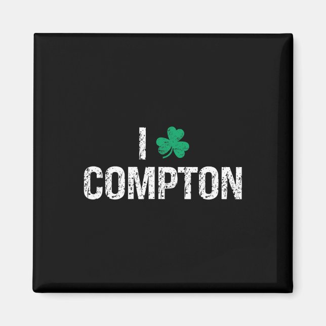Imán Me encanta Compton Shamrock Clover St. Patrick's D (Frente)
