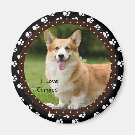 Imán Me encanta Corgies Magnet