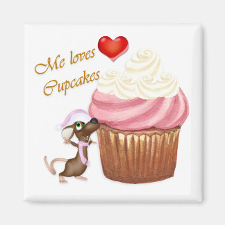Imán Me encanta Cupcakes Refrigerator Magnet
