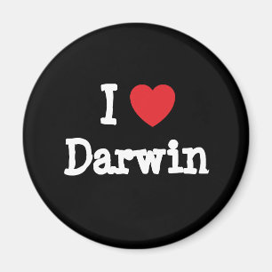 Imán Me encanta Darwin personalizado corazón personali