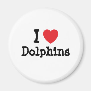 Imán Me encanta Dolphins corazón personalizado persona