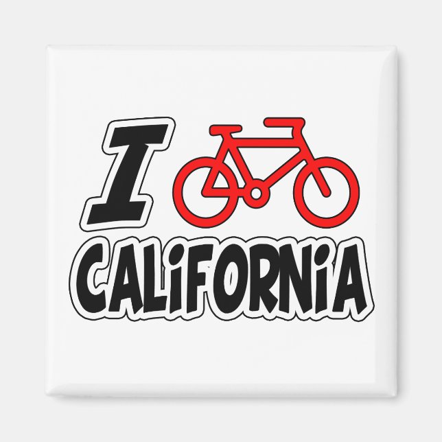Imán Me encanta el ciclismo en California (Frente)