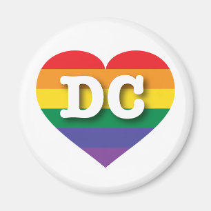 Imán Me encanta el corazón arcoiris de DC