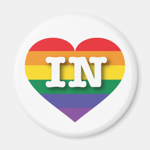 Imán Me encanta el corazón arcoiris de Indiana