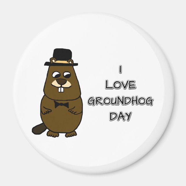 Imán Me encanta el día de Groundhog (Frente)