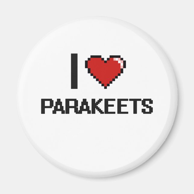 Imán Me encanta el diseño digital de Parakeets (Frente)