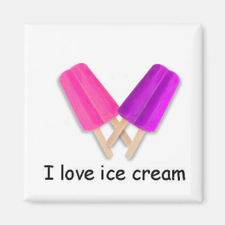 Imán Me encanta el helado Pink and Purple Twin Pops Mag