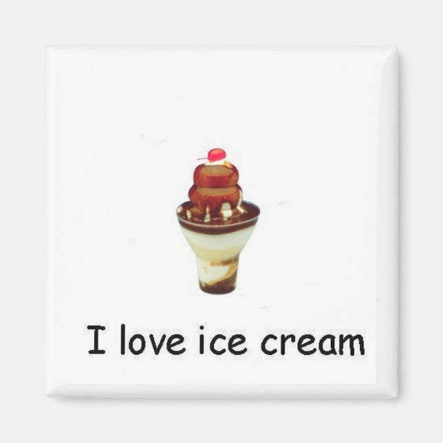 Imán Me encanta el helado Sundae Magnet (Frente)